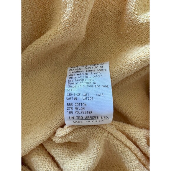 Beauty&Youth United Arrows Mens M Yellow Gauge Balloon Skipper Knit SweaterPolo - Picture 5 of 9